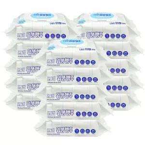 베이킹소다 구연산 모두의 위생행주 물티슈 80매X15개 / 일회용 손걸레 청소포
