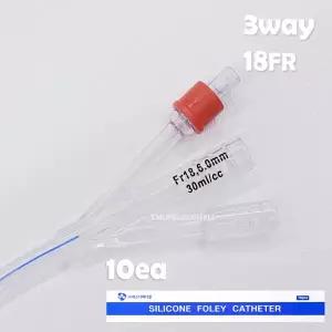 폴리카테터 10개 - 3way 18FR  카테타/남성 소변줄 쓰리웨이 비뇨기과용 튜브카테터