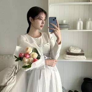 (국내제작)로아 샤 트위드 롱 원피스 op14944