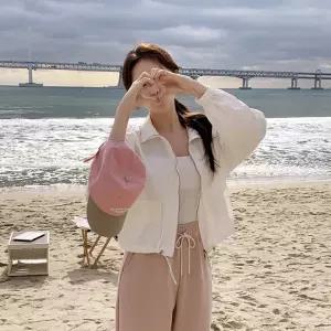 데크 투웨이 밑단 스트링 반하이넥 바람막이 점퍼 jp618