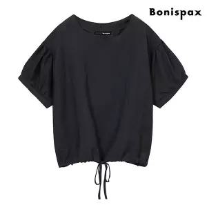 [보니스팍스]백버튼 포인트 스트링 블라우스 (XP2BA003L0)