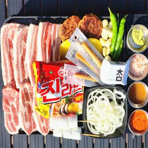 삼겹살+목살 바베큐세트 캠핑밀키트세트 16가지 구성