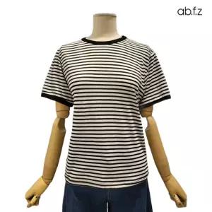 [롯데백화점]abfz 스트라이프 패턴 반팔 티셔츠 APZ2ZK42F