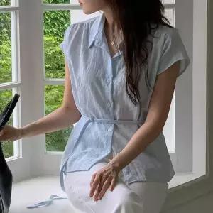 [코코블랑] 이레 스트랩 카라셔츠