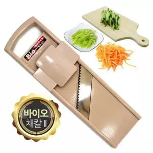 바이오 채칼 II 3단계 채크기 강판 손보호 안전판/오이/당근/식당/무채/무생채/슬라이서/채썰기/주방/요리