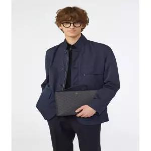 닥스 액세서리 남성 25SS [스테디셀러] 블랙 로고패턴 가죽 클러치백 WBBA5E125BK