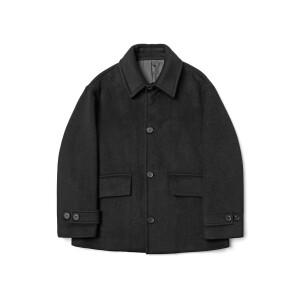 [애드호크] 남성 칼라넥 숏 발마칸 코트 (BLACK) (HBAHC14)