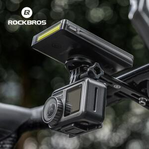 ROCKBROS 자전거 보조베터리 라이트 5000mAh Type-C Lightning MicroUSB 사이클링 램프 전면 조명 핸들 바