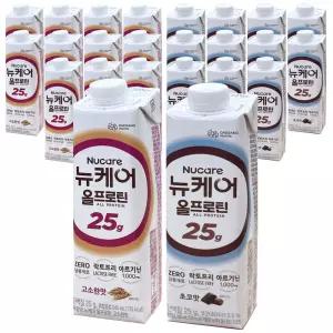 뉴케어 올프로틴 고소한맛12팩+초코맛12팩 245mL 무가당 락토프리 아르기닌 단백질 음료