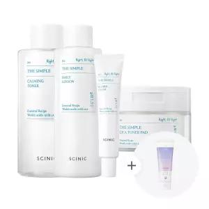 싸이닉 더심플 약산성 4종세트 로션300ml + 토너 300ml + 베리어크림 40ml + 토너패드 60매 _ 필링젤 증정 