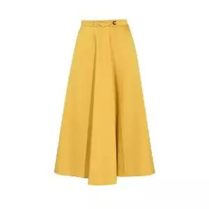 Elisabetta Franchi 로고 디테일 새틴 미디 스커트 GO15661E2 EV4 TP973417374