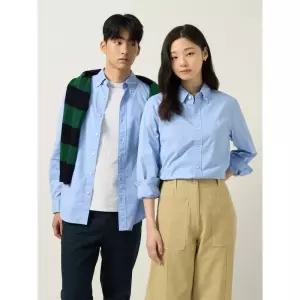 빈폴 BEANPOLE MEN 남녀공용 플레인 솔리드 셔츠 - 스카이 블루 241347