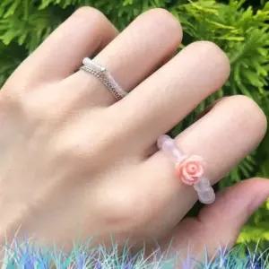 행운 비즈 핸드메이드 반지 수공예 소원 비즈꽃반지 옥반지 비즈반지 꽃비즈반지