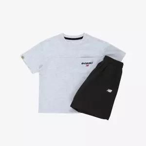 [셀러허브]뉴발란스키즈(NB Kids) ESSENTIAL_상하의 포켓 반팔 싱글 셋업 NK9YG2412U_Black (S46343948)