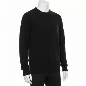 22FW 7715526A1 와펜패치 남성 크루넥 니트 블랙
