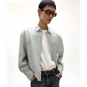 엘무드 LMOOD 앙리 크롭 데님 셔츠 빈티지 블루 L6AS0004VB 417800