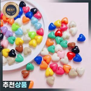 알록달록 아크릴 세로 구멍 복숭아 모양 작은 사랑 하트 비즈 DIY 쥬얼리 팔찌 공예