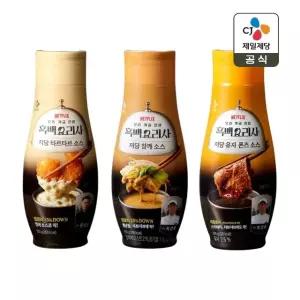 CJ제일제당 저당 참깨소스 260g x1개+타르타르소스 250g x1개+유자폰즈소스 255g x1개