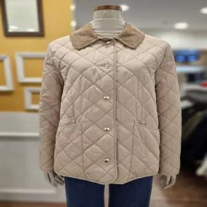 BCBG 세이브존01 애니 카라배색 퀼팅 점퍼 B6A1R159_BE