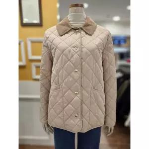 [BCBG] 세이브존01 애니 카라배색 퀼팅 점퍼 B6A1R159_BE (S47208202)