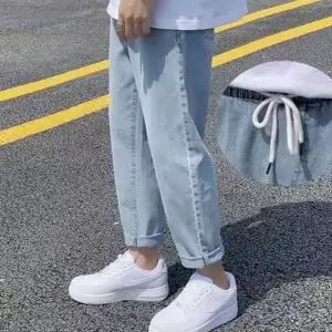 청바지 데일리 스판 남성 빅사이즈 밴딩 와이드 캐주얼