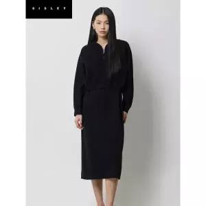 [하프클럽/시슬리]하프 집업 투피스 니트 원피스_SAKO01511