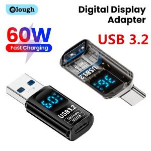 Elough USB 3.2 전자 화면 어댑터 To Type C OTG For  15  노트북 고속 충전 usb a tipo c