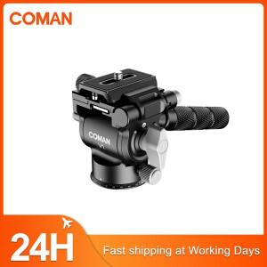 COMAN V1 비디오 헤드 유압식 유체 삼각대 미니 아르카 스위스 퀵 릴리즈 플레이트 DSLR 카메라 하중 3kg
