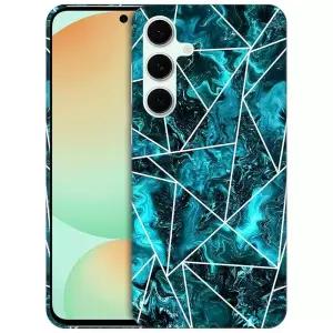 GlamCase 삼성 갤럭시 S24 FE 5G, 삼성 S24 FE 케이스 - 귀여운 기하학적 마블 틸 페인트 디자인 프린트 슬