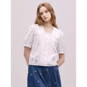[하프클럽/써스데이아일랜드]프릴 카라 포인트 블라우스(T244MBL236W)