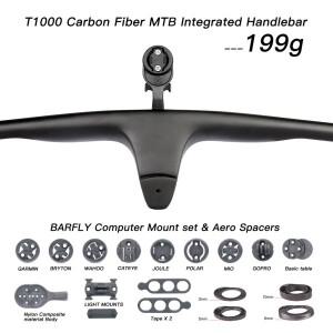 호환 카본 통합 MTB 자전거 핸들라이저 플랫 핸들바 티타늄 나사 사용  XC 크로스 컨트리 내구성  2024 T10
