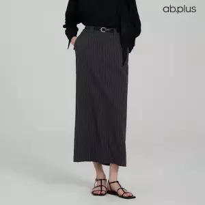 [ab.plus] 스트라이프 H라인 롱 스커트 (LSA5MS35A)