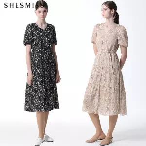 [쉬즈미스][쉬즈미스(SHESMISS)] 자수 플라워패턴 롱 원피스 (택가격 278000원)