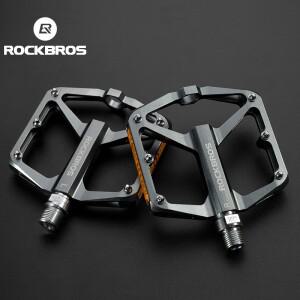 ROCKBROS 자전거 페달 노력 절약 알루미늄 합금 미끄럼 방지 MTB 도로 산 반사 베어링 사이클링 액세서리