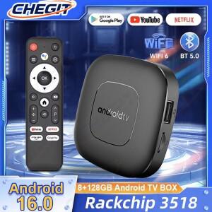 2026 안드로이드 16 TV 박스 8GB+128GB 음성 제어 지원 4K 디스플레이 RK3518 T1+ Wifi BT5.0 유튜브 디코