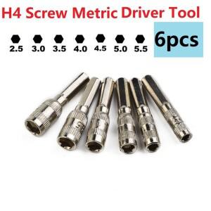 6pcs 6 포인트 육각 소켓 H4 섕크 너트 드라이버 나사 미터 도구 드릴 비트 메탈 2.5mm 3M 호환m 4mm