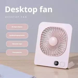 자석식 책상용 선풍기 USB 충전식 휴대용 테이블 팬 LED 디지털 디스플레이 3단 속도 조절 전기 냉풍기