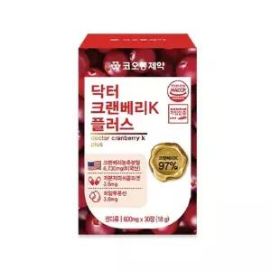 코오롱제약 닥터 크랜베리K 플러스 6박스(6개월분)