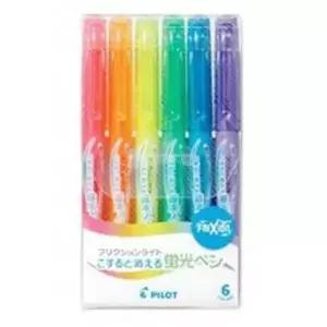 파이롯트 프릭션 지워지는형광펜 6색세트 SFL-60SL-6C 75x139x13mm 학생용