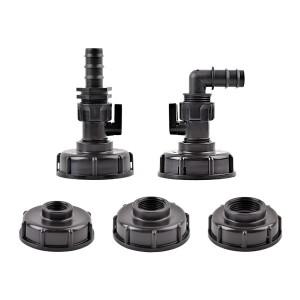 플라스틱 IBC 탱크 탭 투 바브 S60 x 6 스레드 PE 호스 엘보 어댑터 정원 관개 드립 시스템 16mm 20mm 25mm