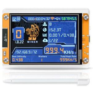 ESP32 2.8인치 스마트 디스플레이 개발 보드용 비트코인 채굴기 BTC V2 NMM u2013 암호화폐 채굴기, 1010시간/초 해시레이트, 교육용 데스크톱 솔로 럭키 - 노란색