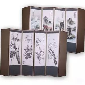 6폭 병풍 전통 병풍 선물용 제례 사군자 산수화 용병풍 비단