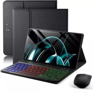 Microsoft Surface Pro 11/10/9 13인치 2024/2022 키보드 케이스 - 레인보우 백라이트 마우스 펜슬 홀더