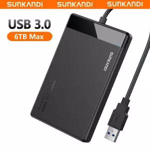 SUNKANDI 2.5인치 하드 드라이브 인클로저 USB 3.0 to SATA III 어댑터 SSD HDD 9.5mm 7mm 외장 지원