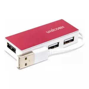 유니콘 RH-A40 레드 4포트 USB 2.0 무전원 허브인터넷 랜허브 케이블 멀티USB USB3 네트워크