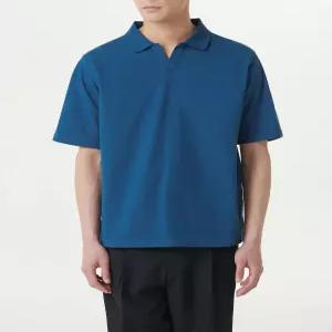 무신사 스탠다드 슬릿 넥 피케 폴로 셔츠 클래식 블루 4354773