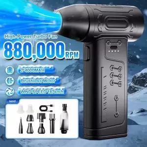 880000RPM 소형 강력 전동 블로워 터보 팬 브러시리스 전동 무선 에어 더스터 PC 키보드 자동차 청소 야외