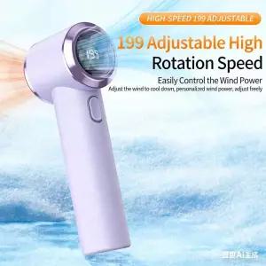T236 USB 충전식 미니 선풍기 99단 속도 LED 디스플레이 2시간 배터리 여행 및 캠핑용 휴대용 핸드헬드