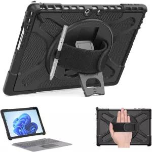 Microsoft Surface Go용 ZenRich 케이스 4/3/2/1 10.5인치 보호 360 회전 킥스탠드/핸드 스트랩 헤비 듀티