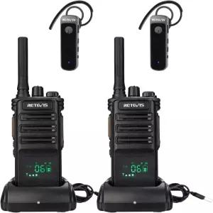 레테비스 RB89 장거리 양방향 무전기 무선 고출력 70만 평방피트/50층 GMRS 헤비 듀티 2600mAh 이어피스